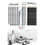 Glance Cretacolor6'lı Aquarell Sulandırılabilir Fırçalı Cretacolor Studioline 12'li Dereceli Kalem Seti