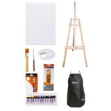 Glance Daler Rowney Simply Akrilik Boya 12'li 3 Ayaklı Şövale Daler Rowney Fırça Önlüklü Akrlik Boya Seti