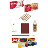 Glance Das Beyaz Kahve Seramik Kili 2X500 gr Akrilik 6'lı Vernik Zımpara Hamur Kesme Teli Seti