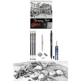 Glance Eskiz Defteri A5 120 gr 50 Yp Adel Blackline Metal Gövdeli Siyah 0.7 mm Versatil Kalem Set