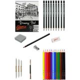 Glance Eskiz Defteri A5 120 gr 50 Yp Lyra Dereceli Karakalem Faber Water Color Kuruboya Kalemi Çizim Seti