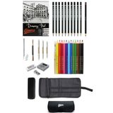 Glance Eskiz Defteri A5 120GR 50 Yaprak Faber-Castell Grip Boya Kalemi Çantalı Çizim Eskiz Seti