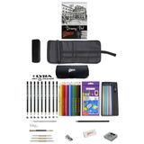 Glance Eskiz Defteri Lyra Dereceli Craft 6lı Jumbo Metalik Kuruboya Sulu Kuruboya Kalem Çantalı Eskiz Set