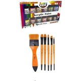 Glance Funny Kids 20 ml Akrilik 12 Li Set 6'lı Karma Fırça Seti - Set 8