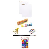 Glance Funny Kids 6X15 ml Parmak Boyası 25X35 Tuval 4'lü Ponpon Fırça Başlangıç Seti