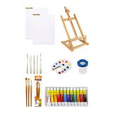 Glance Masaüstü Şövale Fanart Academy Akrilik Boya Seti 12 Renk x 12ML Başlangıç Seti