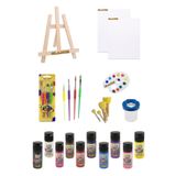 Glance Mini Şövale 25x35 2'li Tuval Funny Kıds 20ml 10'lu Akrilik Boya Başlangıç Seti