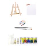 GLANCE Mini Şövale 25x35 Tuval Fanart 12x12 ml Yağlı Boya Başlangıç Seti