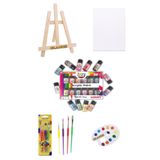 Glance Mini Şövale Funny Kids Kids 20 ml 12 Renk Akrilik Boya 25X35 Tuval Akrilik Başlangıç Seti