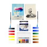 Glance Schoellershammer 25X35 15 Sayfa 200 gr Daler Rowney Aquafine Travel Set 12 Renk Sulu Boya Set