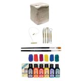 Glance Seramik Hamuru 6 kg Artdeco Akrilik Boya Seti 6X75ML Simli Renkler Seramik Başlangıç Seti