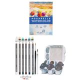 Glance Van Dyck A5 300GR 20 Yp Cretacolor 6'lı Aquarell Sulandırılabilir Fırçalı Eskiz Dereceli Çizim Seti