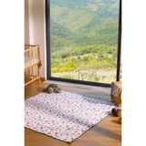 Glarus %100 Su & Sıvı Geçirmez Yıkanabilir Çok Amaçlı Hayvan Desenli Bebek Bakım Aktivite Yer Örtüsü - Beyaz - Gri - 150 x 210 cm