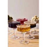 Glass Elmas 6'lı Cam Ayaklı Kahve Yanı Lokumluk Kahvaltılık Kase Sunumluk 50ML