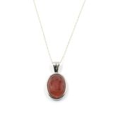 Glass Filled Ruby (Yakut) Doğal Taş 925 Ayar Gümüş Kolye KLYG-762