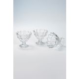 Glass In Love 3'lü Ayaklı Cam Dondurma Ve Tatlı Kasesi Seti – 260 ml