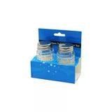 GLASS SALT 2Lİ KABARTMALI METAL KAPAKLI YUVARLAK CAM TUZLUK - BAHARATLIK (5047)