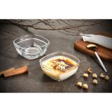 Glassco Kare Sütlaç Kare Cam Kase Tatlı Puding Kase 6'Lı
