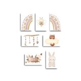 glassify 7’li Boho Bebek Odası MDF Tablo Seti 25 x 35