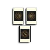 glassify Allah, Muhammed, Kelime-i Tevhid 3'lü İslami Anlamlı Mandala Desenli MDF Tablo Seti 20 x 30