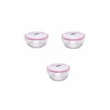 Glasslock Yuvarlak Cam Saklama Kabı 3x2000 Ml