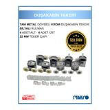 GLASSMAKRO 1. Kalite Duşakabin Tekerleği 8'li Cam Kabin Rulman Krom Tam Metal Gövdeli Bilyalı Çift Tekerlekli