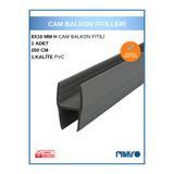 GLASSMAKRO 8x10 MM Büyük H Alüminyum Görünümlü 1. Kalite Plastik Cam Balkon Fitili 200 CM