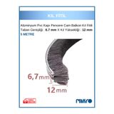 GLASSMAKRO Alüminyum Pvc Kapı Pencere Cam Balkon Kıl Fitili En 6,7mm - Kıl Uzunluğu: 12mm - 5 METRE
