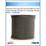 glassmakro Alüminyum Pvc Kapı Pencere Cam Balkon Kıl Fitili En 6,7mm - Kıl Uzunluğu: 12MM - Rulo - 175 Metre