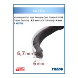 GLASSMAKRO Alüminyum Pvc Kapı Pencere Cam Balkon Kıl Fitili En 6,7mm - Kıl Uzunluğu: 6mm - 5 METRE