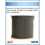 glassmakro Alüminyum Pvc Kapı Pencere Cam Balkon Kıl Fitili En 6,7mm - Kıl Uzunluğu: 6mm - Rulo - 350 Metre