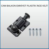 glassmakro Dayanıklı Plastik Cam Balkon Emniyet Kilidi İnce Siyah Renk ile Çocuk ve Evcil Hayvan Koruması