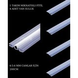 glassmakro Duşakabin Mıknatıs 1 Takım ve 4 Adet Duşakabin Suluk Fitili Set 200 cm (4-5-6 Mm)