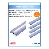 GLASSMAKRO Duşakabin Mıknatıs 1 Takım ve 4 Adet Duşakabin Suluk Fitilli Set 200 cm (5-6 mm)
