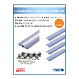 GLASSMAKRO Duşakabin Tekeri ve Mıknatıslı Fitil Seti – 8’li 22 mm Teker + 1 Takım Mıknatıs + 4 Yan Suluk 200 CM