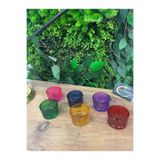 Glassware Luxury Design 6'lı Mini Kahve Yanı Çok Renkli Lokumluk, Renkli Mini Çerezlik. Sosluk
