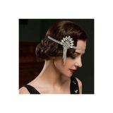 GlassySKY 1920'lerin Şık Flapper Tarzı Saç Bandı Kına Düğün Nişan Kokteyl Doğum Günü Parti Taç