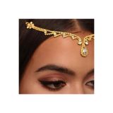 GlassySKY (GOLD)Hint Başlık/Alınlık/Hanfu Taç Saç Tesettür Aksesuar Düğün/Nişan/Gelin/Kına/Doğum Günü