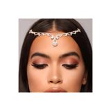 GlassySKY (GÜMÜŞ)Hint Başlık/Kolye/Hanfu Taç Saç Tesettür Aksesuar Düğün/Nişan/Gelin/Kına/Doğum Günü