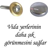 Glaswen 10 Adet Vida Kapatıcı Kapağı 15 mm Metal Vida Tapası Tıpası Dekoratif Vida Gizleyici Krom