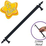 Glaswen 12 Adet Erciyes Kulp Siyah 224 mm Kulp Mobilya Mutfak Dolabı Çekmece Dolap Kapak Kulpu Kulbu Metal Kulpları
