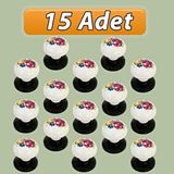 Glaswen 15 Adet Menekşe Kulp Beyaz Polimer Düğme Kulp Siyah Tablalı Mobilya Mutfak Dolabı Çekmece Kulbu Kulpları