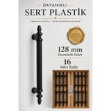 GLASWEN 16 Adet Sert Plastik Polavit Siyah 128 Mm Mobilya Mutfak Çekmece Dolap Dolabı Kulpu Kulbu Kulpları