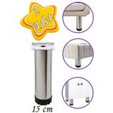 GLASWEN 2 Adet Metal Ayarlanabilir 15 Cm Krom Destek Ayak Mobilya Kanepe Baza Koltuk Dolap Sehpa Ünite Ayağı
