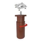 Glaswen (2 PARÇA SET) 1 Adet Ayarlı Destek Ayağı 13-19 cm Kahverengi + 1 Adet Metal Düz Ayak Tabanı M8 Civatalı İnce Diş Mobilya Kanepe Baza Koltuk Seti