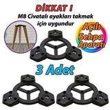 Glaswen 3 ADET Açılı Üçlü Sehpa Bağlantı Aparatı Zigon Puf Tabure Mobilya Masa Ayağı Ayak Takma Tabanı
