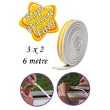 Glaswen 3x2=6 Metre Kapı Pencere Bandı Beyaz Fitili Yapışkanlı Soğuk Izolasyon Bant