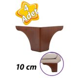 GLASWEN 4 Adet Açelya 10 cm Ceviz Ahşap Desenli Lüx Mobilya Kanepe Sehpa Ünite Koltuk Ayağı Plastik Baza Aya