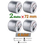 GLASWEN 4 Adet Çatı İzolasyon Bandı 72 mm X 2 MT Su Sızdırmazlık Geçirmez Yalıtım Çamur Boru Sakız Tamir Ban