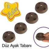 Glaswen 4 Adet Düz Ayak Tabanı Kahverengi Mobilya Masa Sehpa Ayağı Bağlantı Aparatı Plastik